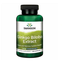 스완슨 징코 빌로바 은행잎 추출물 60mg 240캡슐 Swanson Ginkgo Biloba Extract (미국배송), 240정