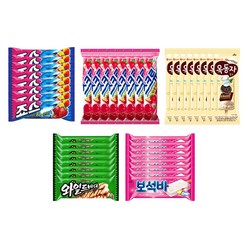 바 아이스크림 5종 상품 세트 구성 (죠스바 / 스크류바 / 옥동자 / 와일드바디 / 보석바), 40개