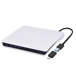 노트케이스 USB 3.0 DVD RW 멀티 외장형 ODD, (화이트)NC-MULTI8X
