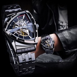 디엔 오토매틱시계 남성 명품시계 남자 메탈시계 스켈레톤 손목시계 기계식 태엽 남자 명품 시계 선물