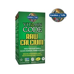 Garden of Life 가든오브라이프 Vitamin Code Raw Calcium 비타민코드 로우 칼슘 제 비타민 K2 마그네슘 D3 120캡슐 1병, 363, 1개