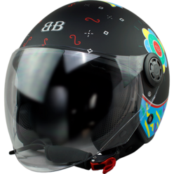 벤시 오토바이 헬멧 Y-2 썬바이저 내장 유럽ECE인증 오픈페이스, XXL, 썬플라워