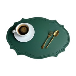 테이블 매트 타원형 플레이스 매트 패드 히트 저항 보울 컵 코스터 식탁 매트, 녹색