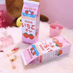 딸기우유 귀여운 중학생 봉제 필통 파우치
