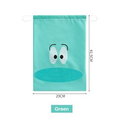 방수 만화 동물 프린트 스토리지 가방 아기 의류 장난감 정리함 드로스트링 화장품 캔디 파우치 가방 U3 1 개, green, 1개