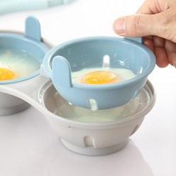 전자레인지용 계란 찜기 실리콘 수란메이커, 블루