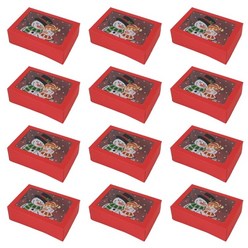 12 개 PCS 크리스마스 쿠키 선물 상자 패스트리 컵 케이크를위한 창문이있는 상자, B
