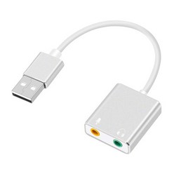 7.1 외부 USB 유형 C 사운드 카드 잭 3.5mm USB 오디오 어댑터 이어폰 마이크 사운드 카드 Macbook 컴퓨터 노트북 PC USBC, USB 실버