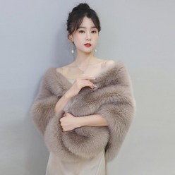 Baocn 웨딩숄 가을 겨울 여우털 모방 신부 패션 드레스 숄 23901