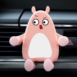 재미있는 표정을 짓고 있는 팬더 모양의 차량용 휴대폰 거치대를 소개합니다., 분누 핑크, 1개