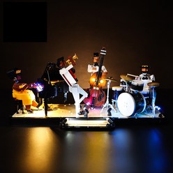 KY 레고 아이디어 재즈 4중주 21334 LED 조명 램프 세트 DIY 디스플레이, 원격제어 사운드효과음