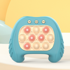 한글판 퀵푸쉬 푸쉬팝 팝잇 기억력 집중력 향상 게임기 건전지 3개 포함, 블루