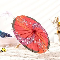 지우산 지양산 한국 전통 우산 2pcs 기름 종이 빈티 벚꽃 고대 댄스