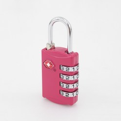 보안용품 생활 안전 TSA 4다이얼 자물쇠 열쇠(TPL-200), 핑크, 1개
