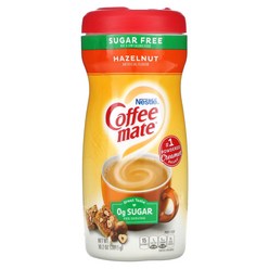 Coffee Mate 파우더 커피 크리머 설탕 무함유 초콜릿 크림 289.1g(10.2oz), 헤이즐넛