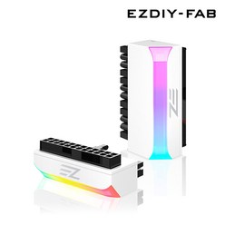 EZDIY-FAB 메인보드 전원 ATX 24핀 90도 어댑터 5V ARGB - 화이트, 1개