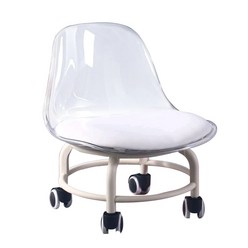 우이지아 투명 앉은뱅이 회전 요추 의자, 화이트, 1개