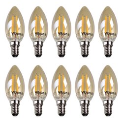 비츠온 LED 에디슨 촛대구 COB E14 4W (10개입) 촛대 전구 램프 미니 꼬마 램프 조명, 일반형, 10개, 전구색