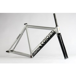 픽시프레임 자전거 프레임 세트 고정 기어 700c 알루미늄 및 풀 카본 포크 단일 속도 트랙 52cm 54cm, Gray+M