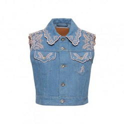 PACO RABANNE 파코라반 Denim embroidered vest 자켓 204791