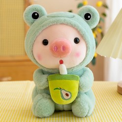 큐티빈 귀염뽀짝 아기 돼지 인형, 개구리, 25cm