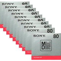 SONY 녹음용 미니 디스크 MD 80분 10장 세트 MDW80T