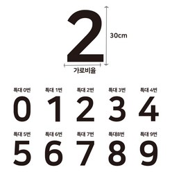 큰 숫자 스티커 대형 번호 호실 호수 탈의실 락커 테이블 숫자표시, 흰색, 소형-9