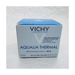 Vichy Aqualia Thermal Rehydrating 크림 RICH 드라이 스킨 15ml/0.51 온스(1온스=약30g) 여행용 Sz