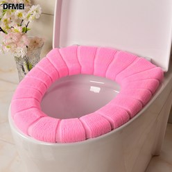 DFMEI 변기 방석 O형 호박무늬 소프트 변기 매트 니트 도톰, 분홍색의, 2p, 1개