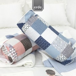 [에르데] 인디퐁퐁 원형 베개커버 / 꽃무늬 도형 귀여운 동그란 베개 / 높은 베개 30x50