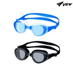 뷰 와이드 렌즈 수경 V800 VIEW 일반용 물안경 오픈워터 수영용품 물놀이용품, BK (SK)