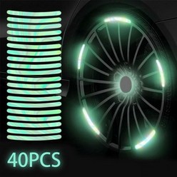 AUTOMECHANIST 자동차 휠 허브 반사 스티커 타이어 림 스트립 야간 운전 20 개, 40pcs, 40pcs, 40pcs