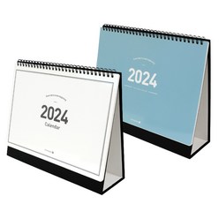 [오피스라임] 모닝글로리 2024년 모닝 스탠딩 캘린더 중형 탁상달력, (화이트,블루), 10개