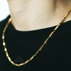 GOLD k 빗살무늬 대나무 골드목걸이 금도금목걸이