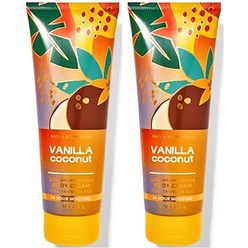 Bath & Body Works Vanilla Coconut 배쓰앤바디웍스 바닐라 코코넛 크림 8floz 237ml 2팩, 2개
