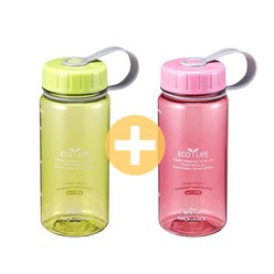 락앤락 휴대용 에코 슬림 물병 400ml 2개, 핑크+그린