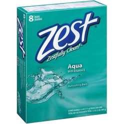 Zest Bath Bar 비누 118.3ml 4온스 8개입 아쿠아 2팩, 2개