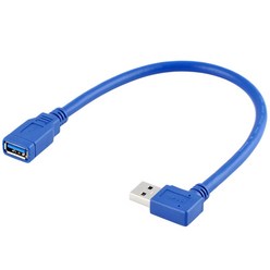 노바베이스 USB 3.0 고속충전ㄱ자 90도 연장케이블 AM-AF 5GBPS, 15cm, 1개