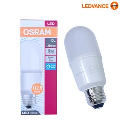 오스람 안정기내장형램프 LEDSTICK 12W 주광색(하얀빛) LED 스틱 전구 램프, 1개