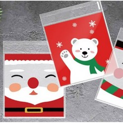 사탕포장지 혼합 40p 선물포장 쿠키 마카롱 크리스마스 어린이집 유치원 선물 포장봉투 opp 접착 비닐봉투, 40장(각10장씩)