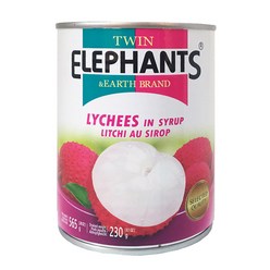 [태국] TWIN ELEPHANTS 리치 통조림 565g / LYCHEES, 1캔