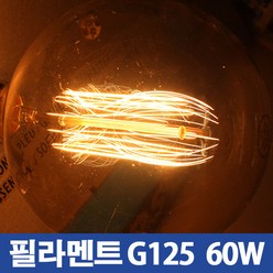 씨티오 엔틱램프 필라멘트 60W G125, 전구색(웜화이트), 1개