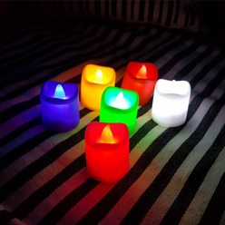 리코코리아 LED 양초캔들 1P 티라이트 촛불 전자 무드등, 옐로우