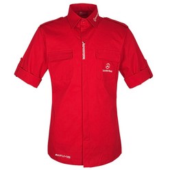 팀복 스판견장남방(7부) 빨강 유니폼 정비복 단체복 작업복 사이즈다양