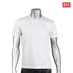 BYC 순면 백색 반팔티셔츠 / 언더셔츠 / 교복티셔츠