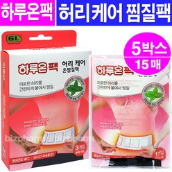 하루온 하루온팩 허리케어 온찜질팩 허리찜질팩(3개입), 5박스