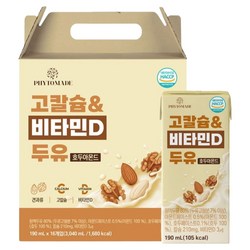 파이토메이드 고칼슘 & 비타민D 두유 호두아몬드, 16개, 190ml