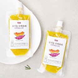 배냇밀 유기가공식품 인증 수제퓨레, 100g, 2개, 혼합맛(단호박/고구마)