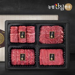 [농협안심한우] 1등급 한우 선물세트 1.2kg 꽃등심 채끝 특수부위 실속구이, 1세트