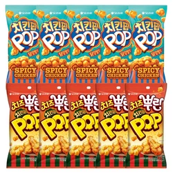 오리온 치킨팝 닭강정 65g+치즈뿌린 치킨팝 65g 5개씩 (총 10개)